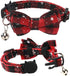 Lamphyface 2 Pack Christmas Cat Collar with Breakaway Bow Tie and Bell, Adjustable Safety Plaid for Kitty