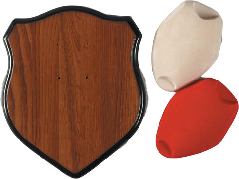 Hunters Specialties Deer Antler Mounting Kit - Hunting Easy-To-Assemble Wood Plaque Deer Mounting Kit with Red & Cream-Colored Skull Cover, Hardware Included by Hunters Specialties