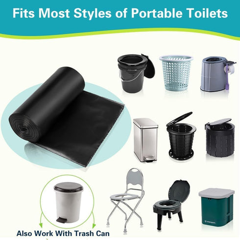 5-8 (25 pack) Portable Toilet Bags, Camping Toilet Bags, Biodegradable Toilet Bags with Drawstring & Lemon Scent