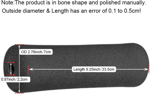 Sponge Foam Foot Pad Roller Pair for Gym Exercise Equipment, 1-inch Rod Replacement (Foam 9.25" X 2.76" Od X 0.87" Id)