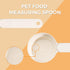 Melamine Pet Food Scoop, Comfortable Long Handle Measuring Cups for Dog, Cat, and Rabbit Food (White)