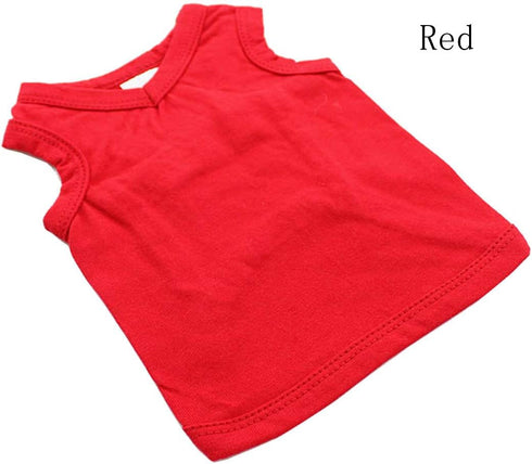 2019 Pet Clothes Dog Clothing Blank T-Shirt Tanks for Small Medium Large Dogs | 100% Cotton Summer Vest, Classic Red