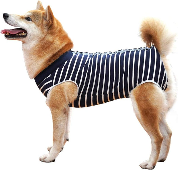Dog Recovery Suit for Abdominal Wound, Post-Operative Vest for Pets After Surgery, Substitute E-Collar & Cone (L, Blue
