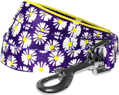 Blueberry Pet 2 Pattern Loving Daisy Prints Dog Leash with Soft & Comfortable Handle, 5 ft x 5/8", Small, Leashes for Dogs