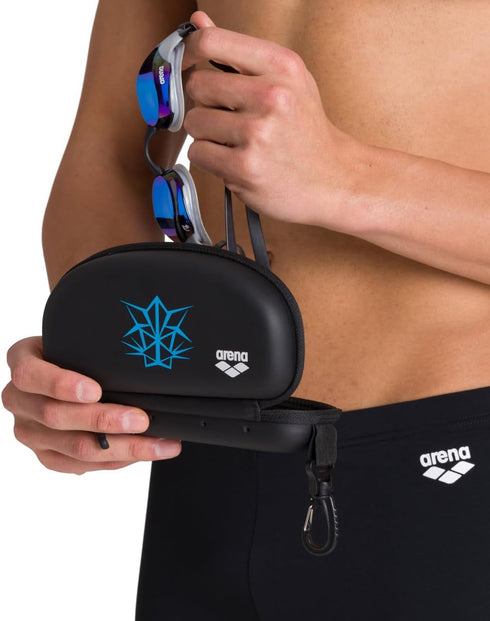 Swimmers Backpacks, ARENA Swim Goggle Case for Protective Hardcover Carrying Case with Clip for Storage and Transport