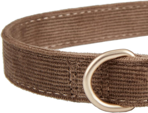 Soft Dog Collar with Metal Buckle, Adjustable Durable Comfort Cotton Corduroy for Large Medium Small Dogs, Velvet,
