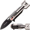 Tac-Force TF-1039BFG Folding Knife, Black Stainless Steel Drop Point Blade, U.S.A.A. Flag Aluminum Handle, Tactical