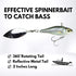 LUNKERHUNT Spinner Baits for Bass Fishing, Tail Spinner Lure, Unique Blade Baits for Bass and Trout