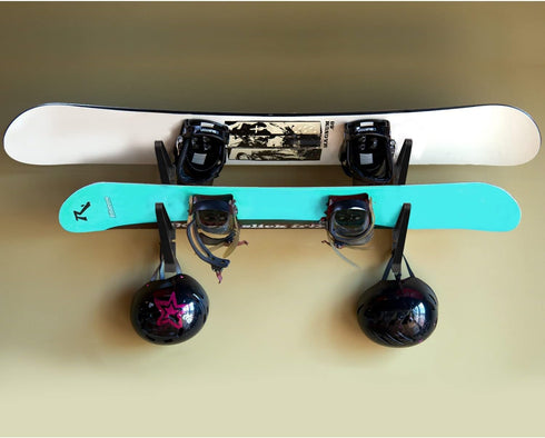 Snowboard Wall Mount Display Rack, Adjustable Storage Layers for Home and Garage Ski Board Storage