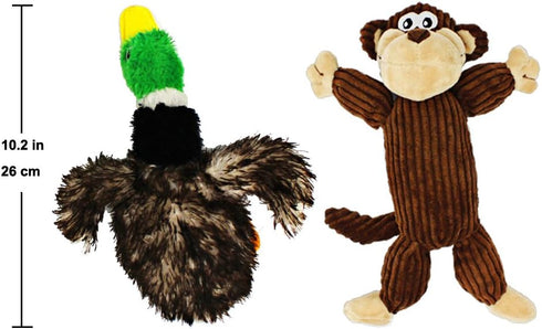 Jalousie 5 Pack Dog Squeaky Toys, Three No Stuffing and Two Plush with Stuffing for Dogs