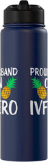 Fertility Journey Support Proud Husband IVF Hero Pineapple Fertility Stainless Steel Insulated Water Bottle