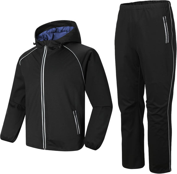 Women's Sauna Suit Sweat Jacket Pants Anti Rip Sweat Suits for Gym