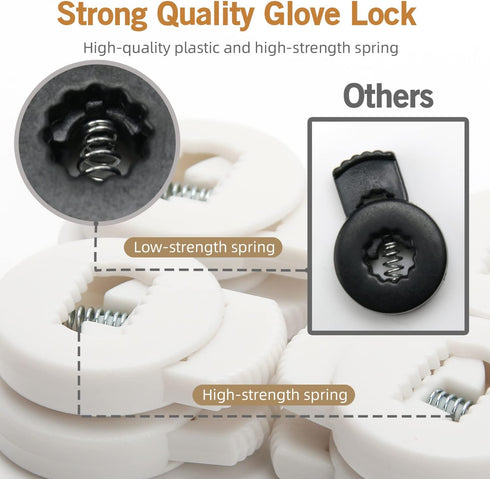 Glove Locks - Lace Locks for Baseball Glove, 8 Pack, Strong Elasticity, Fits All Gloves, Baseball Glove Accessories
