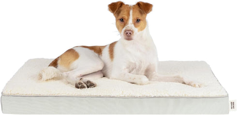 Best Pet Supplies Cute Dog Crate Mat - Waterproof Exterior, Thick Orthopedic Egg Foam Mattress - Beige, 24X16X3