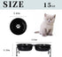 Porcelain Raised Cat or Small Dog Bowls - Heightened Metal Stand with Non-Slip Bottom, 15 Ounces (Black)