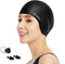 Silicone Swim Cap for Women Men, Durable Non-Slip Waterproof Cap Protects Ears, Long Hair for Adults, Older Kids