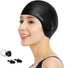 Silicone Swim Cap for Women Men, Durable Non-Slip Waterproof Cap Protects Ears, Long Hair for Adults, Older Kids