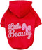 Female Dog Hoodie Sweatshirt with Hat, Cotton Coat for Small Girl Pup, Bowtie Chihuahua Clothing