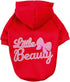 Female Dog Hoodie Sweatshirt with Hat, Cotton Coat for Small Girl Pup, Bowtie Chihuahua Clothing