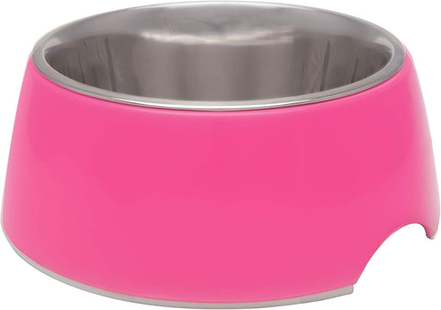 Loving Pets Retro Bowl Dog Food Water Bowl, No Tip Stainless Steel Elevated Pet Bowl, Small, Pink