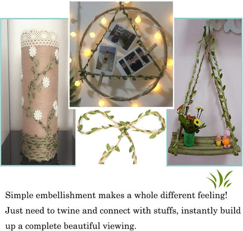 Hemp Rope for Cat Scratch Post Tree Replacement - Cat Scratcher Accessories with Artificial Leaves for Crafts