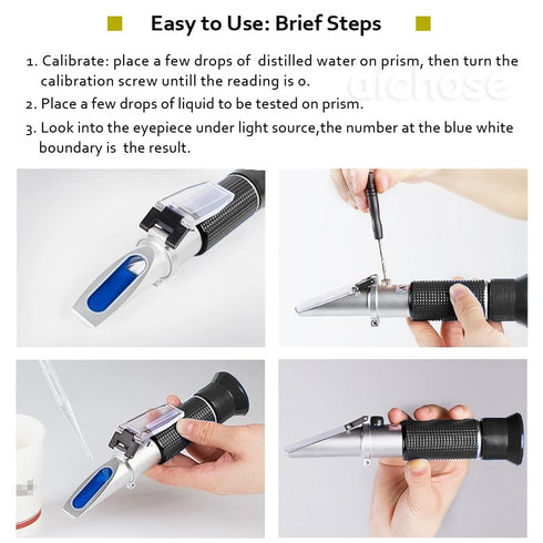 Aquarium Salinity Refractometer with ATC Function, Saltwater Test Kit for Seawater, Dual Scale
