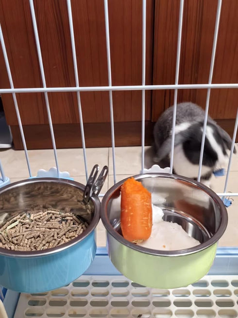 Chinchilla PINVNBY Rabbit Corner Litter Box with Drawer for Cage Small Animal Litter Pan Hanging Pet Feed Bowls Cage