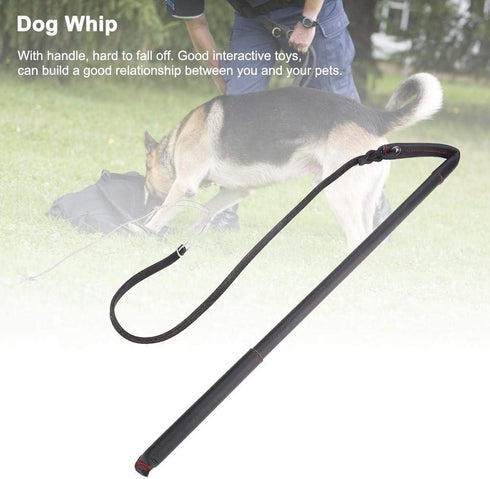 Pssopp Cowhide Dog Agitation Whip, Dog Teaser Wand for Pulling, Chasing, Chewing, Teasing, Outdoor Training