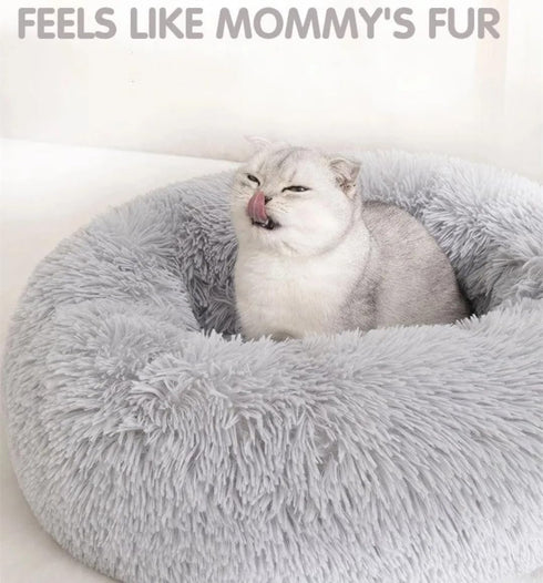 Cat Beds for Indoor Cats - Cat Bed Washable 20/24 inches, Dog Beds for Small Medium Dogs, Anti Anxiety Round Fluffy Plush Faux Fur Cat Bed,Thick Bottom Keep Pets Off The Cold Tile