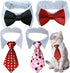 4 Pieces Adjustable Bowtie Pet Costume for Dogs and Cats, Formal Necktie Collar Grooming Accessories (Red/Heart)