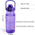Motivational Half Gallon/64oz Water Bottle - Leak-Proof Tritan Jug with Straw & Time Marker for Fitness