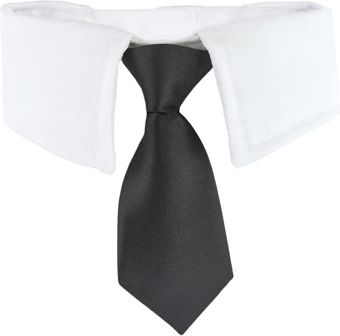 KOOLMOX Formal Dog Necktie and Suit, Adjustable Closure Tape for Medium, Large Male Dogs, Wedding Attire (Black)