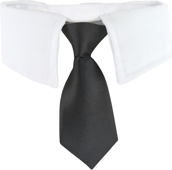 KOOLMOX Formal Dog Necktie and Suit, Adjustable Closure Tape for Medium, Large Male Dogs, Wedding Attire (Black)