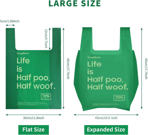 KropBom 125 Pack Bulk Extra Large Dog Poop Bags for A&H Swivel Bin Pooper Scooper, Pet Waste Bags with Handle for Dog
