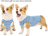 WEONE Striped Cotton Dog Shirt, Breathable Soft Basic Clothes for Small Medium Large Boy Girl Dogs, Black Blue L