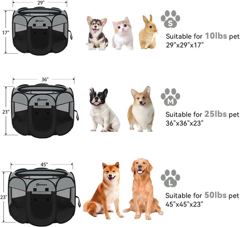 Dog Cat Playpen Indoor Outdoor for Puppy Pet Dogs Cat Travel and Recovery After Surgery, Dog Enclosure Tent Crates