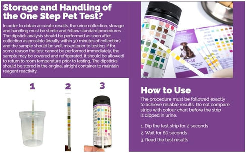 Pet Urine Testing Strips, 50 x Urinalysis Parameter Tests for Dogs, Cats, Accurate Testing for Vets