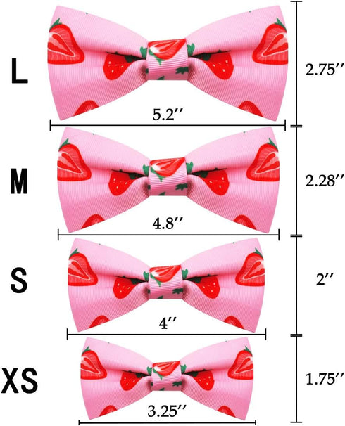 azuza Lovely Pink Dog Collar with Bowtie for Small Dogs