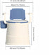 Portable toilet seat with armrests, with lid, with tissue holder, with seat function, robust, easy to clean, no power