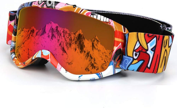Kids Ski Goggles, Non-Slip Strap Snowboard Goggles