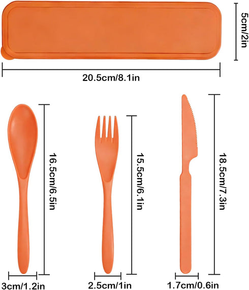 Set 4 Sets Set, Zoyiancy Reusable Utensils with Case, Portable Plastic Cutlery Fork Spoons Knife Tableware for Travel