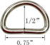 50 Pack of Metal D Rings Heavy Duty 3/4 Inch for Sewing, Keychains, Belts, and Dog Leash