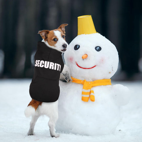 Waoduld Hole,Cozy Dog Sweaters,Security Dog Hoodie,Warm Brushed Fleece Sweatshirt with Hood & Pocket,Leash Cold Weather