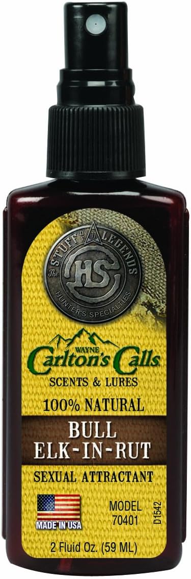 Hunters Specialties Natural Bull Elk-in-Rut Urine 2 Fluid Oz Atomizer Bottle for Hunting