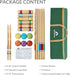Set 28In,Colored Set ApudArmis Six Player Croquet with Premiun Rubber Wooden Mallets Ball,Wickets,Stakes - Lawn