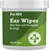 Pet MD Dog Ear Cleaner Wipes - 100 Count - Otic Cleanser with Aloe and Eucalyptus for Dogs