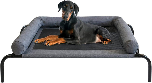 PETIME Cooling Elevated Pet Cushion Bed for Small Dogs, Portable Indoor & Outdoor Hammock Bed with Breathable Mesh