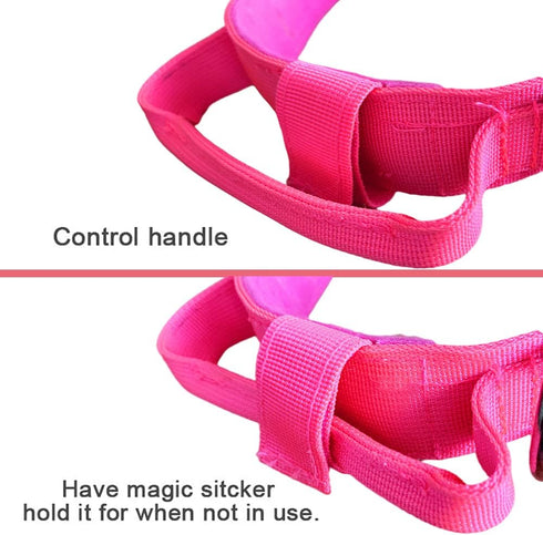 Tactical Dog Collar, Adjustable Military Nylon Collar with Heavy Duty Metal Buckle and Handle for Dog Training (Pink,