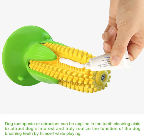Guardians Dog Squeaky Chew Toy, Teeth Cleaning Stick for Small Medium Dogs, Suction, Aggressive Chewers (Yellow Corn)