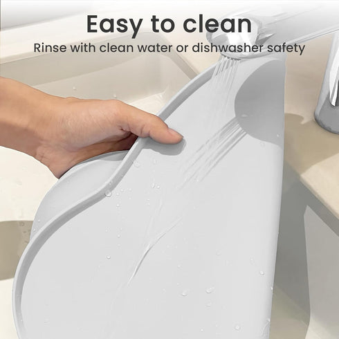 Ptlom Pet Placemat for Dogs and Cats, Non-Slip Waterproof Feeding Mat, Suitable for Small, Medium & Large Pets, White